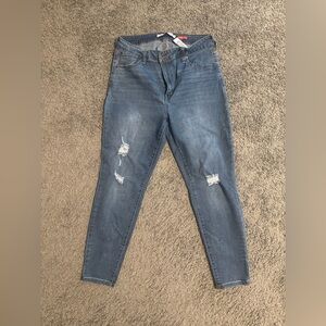 Celebrity Pink Blue Distressed Skinny Jeans